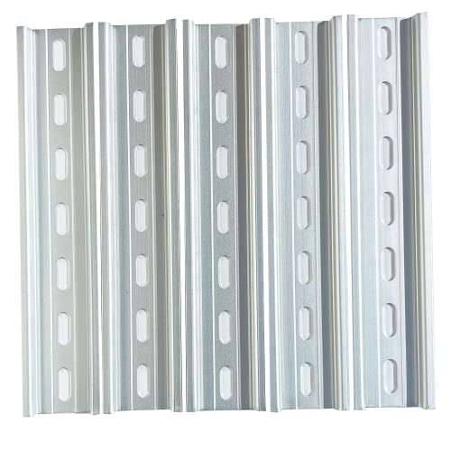 International Connector T&G 5 Pieces DIN Rail Slotted Aluminum RoHS 35mm Wide 7.5mm High (7") - size: 7"