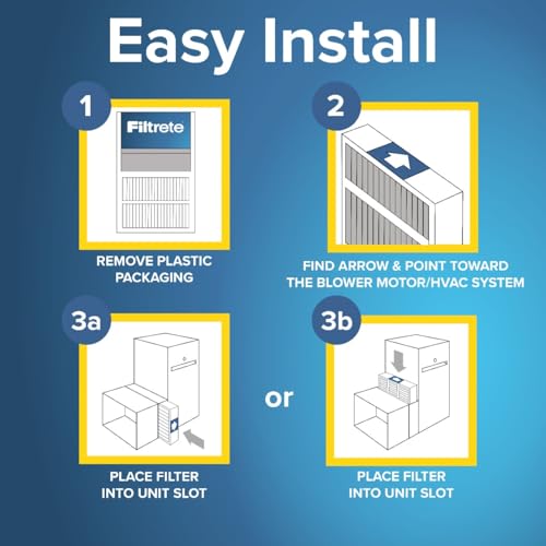 Filtrete 16x25x2 AC Furnace Air Filter, MERV 11, MPR 1000, Allergen Defense, 3-Month Pleated 2-Inch Electrostatic Air Cleaning Filter, 4 Pack (Actual Size 15.5 x 24.5 x 1.75 in) - size: 16x25x2