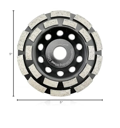 SHDIATOOL 5-Inch Double Row Diamond Grinding Cup Wheel for Concrete - size: 5 Inch, style: Double Rows