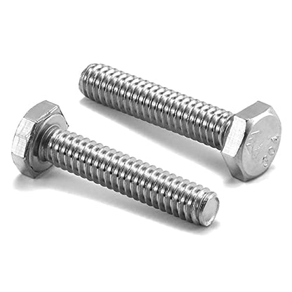 3/8-16 x 1-1/4" Hex Head Screw Bolt, 20Pcs 18-8 (304) Stainless Steel, Fully Threaded, Plain Finish, by SG TZH - size: 3/8-16 x 1-1/4"
