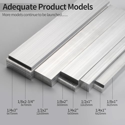 1 Pcs 1/4" x 2" 6061 Square Aluminum Flat BAR,12" Long, 6mm X 50mm X 305mm Aluminum Flat Plate, T6511 Solid New Mill Stock - size: 1/4x2x12"