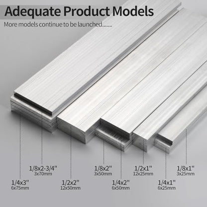 1 Pcs 1/4" x 2" 6061 Square Aluminum Flat BAR,12" Long, 6mm X 50mm X 305mm Aluminum Flat Plate, T6511 Solid New Mill Stock - size: 1/4x2x12"