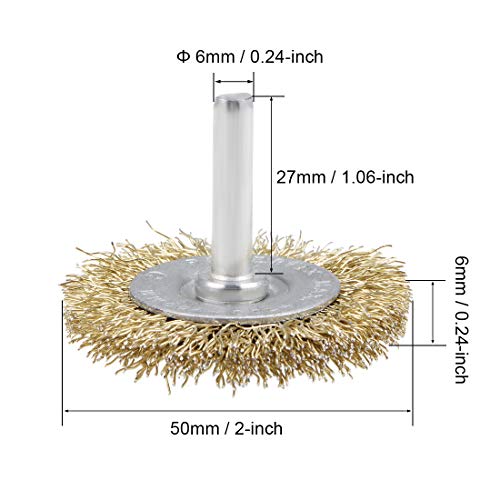 uxcell 2-Inch Wire Wheel Brush Bench 1/4-Inch Shank Crimped Steel 10 Pcs - size: 2 Inch