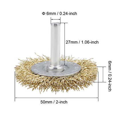 uxcell 2-Inch Wire Wheel Brush Bench 1/4-Inch Shank Crimped Steel 10 Pcs - size: 2 Inch
