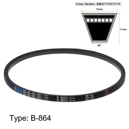 HARFINGTON B-864 V-Belts Drive Belt 864mm(34.02") Inner Girth 17mm Top Width B Section Rubber for Power Transmission - size: 864mm