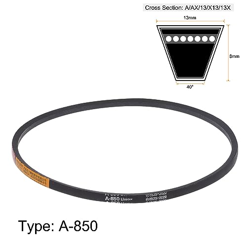 HARFINGTON A-850 V-Belts Drive Belt 850mm Inner 13mm Width 8mm Thickness Girth Rubber for Power Transmission - size: 850mm