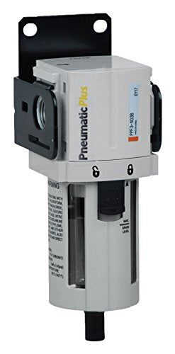 PneumaticPlus PPF3-N02B Compressed Air Filter High Flow 1/4" NPT, 5 Micron - size: 1/4" NPT (High Flow)