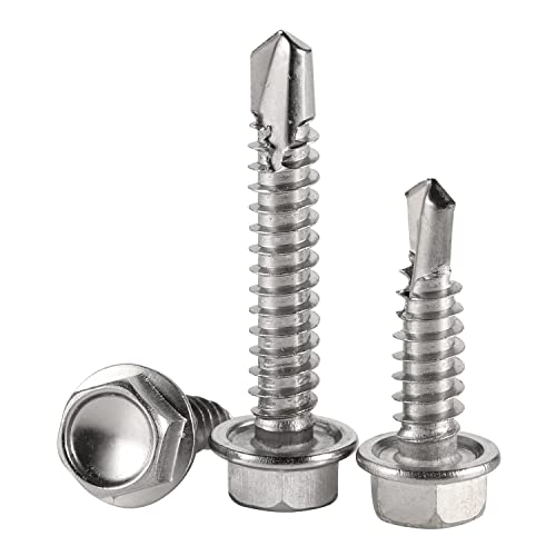 1/4" x 2-3/4" Hex Washer Head Self Drilling Screws, 410 Stainless, 500 Pack - size: 1/4" x 2-3/4", style: Large Box