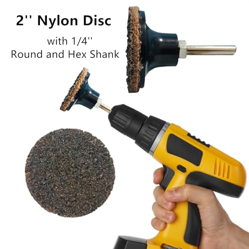2 Inch Nylon Sanding Discs for Drill,Die Grinder - Quick Change Abrasive Sanding Disc with 1/4'' Shanks Holder,Surface Conditioning Discs for Rust,Paint,Burr Removal and Finishing - style: Coarse