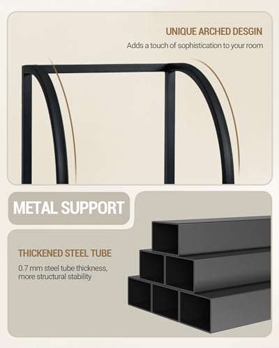 Hzuaneri Bookshelf Narrow Bookcase, Tall Storage Rack with Steel Frame - color: Rustic Brown, size: 11.8 × 11.8 × 82 inch