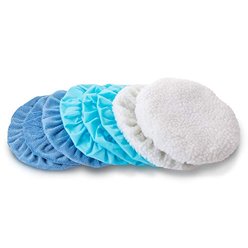 20 Pcs 9-10 Inch Microfiber Car Buffer Pads Polisher Bonnet Buffing Cover
