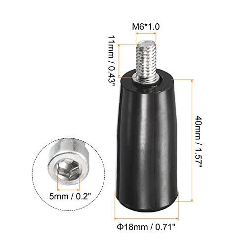 uxcell Revolving Handle Grip, 1Pcs M6x40mm(DXL) Threaded Handwheel Screw Knobs Crank Handle for Industry Lathe Milling Machine - size: M6x40mm