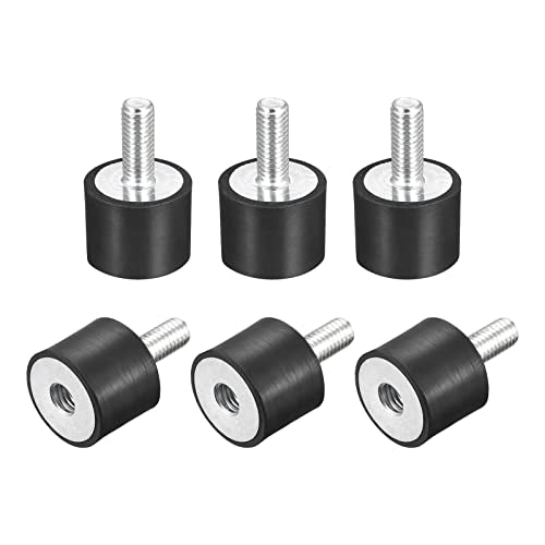 uxcell Rubber Mounts 6pcs M8 Male/Female Vibration Isolator Shock Absorber, for Garage Motor Air Compressor Car Boat Bobbins, D25mmxH20mm - size: M8x25mmx20mm