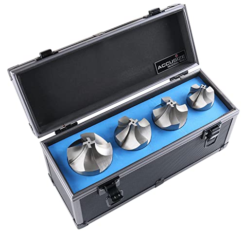 Accusize Industrial Tools H.S.S. Corner Rounding End Mill Set 4 Pc Size from 1/2'' to 3/4'', 3/4'' Shank, 1011-0004 - size: from 1/2" to 3/4", 4 Pcs/Set