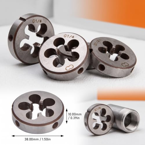 Fafeicy Thread Die G1/4, 38mm Outer Diameter with 5 Chip Holes