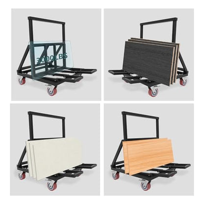 Lomive Heavy Duty Drywall Cart 3000 lbs Capacity Folding Panel Dolly