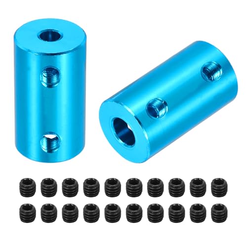 MECCANIXITY Rigid Screw Coupling 4mm to 6mm Shaft Coupler Connector L25mm x D14mm Aluminum Alloy Joint Connector Set for 3D Printers DIY Encoder with 20 Screws, Blue, 5Pack - color: Blue, size: 4mm to 6mm
