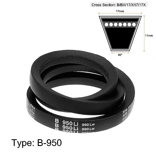 HARFINGTON B-950Li V-Belts Drive Belt 950mm Inner Girth B Section Rubber for Power Transmission - size: 950mm
