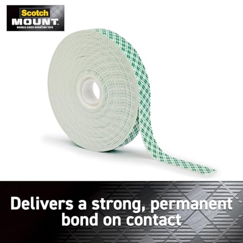 Scotch-Mount Indoor Double-Sided Mounting Tape, White, 1 Roll, 3/4 x 350 in