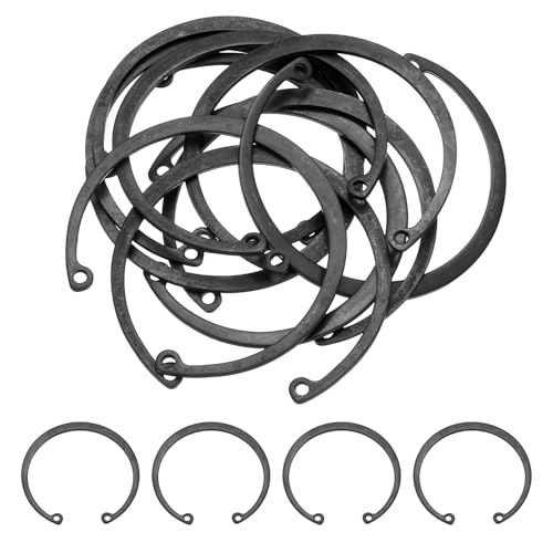uxcell 10Pcs 2-3/8" (60mm) Internal Retaining Ring Circlip, 65 Mn Spring Steel Internal Circlip Snap Rings C-Clips for Grooved Shafts Studs, Black - size: 2-3/8"(60mm)