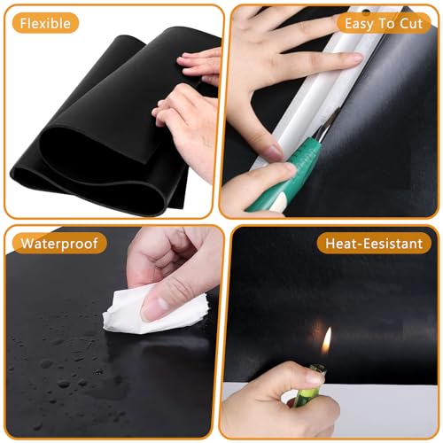 HooTown Solid Rubber Sheets Strips, No Adhesive Neoprene Rubber Rolls Seal - size: 12” Wide x 48” Long, style: 1/16" Thick