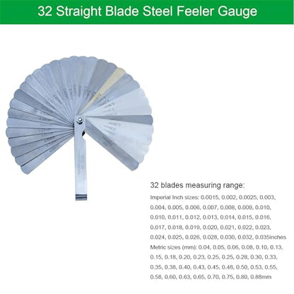 HDLNKAK Vernier Caliper 6 inch with Stainless Steel Feeler Gauge 32 Blade - color: Sterling Silver