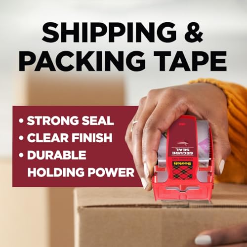 Scotch Secure Seal Packing Tape, Ultra Clear, 1.88 in x 800 in., 6 Rolls (Pack of 6) - size: 6 Rolls (Pack of 6)