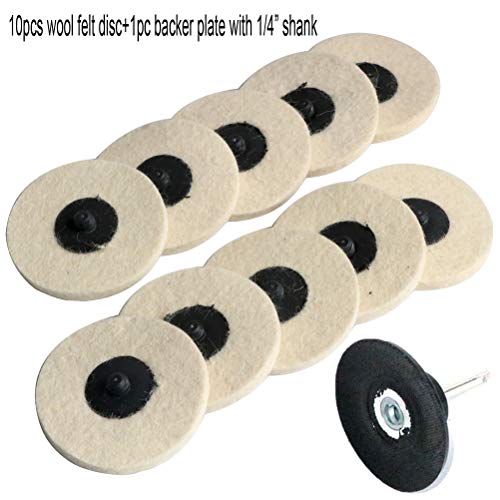 FPPO 3 inch 10pcs Sanding Pad Wool Felt Quick Change Discs,Surface Polishing Buffing Pads Wheel - size: 75 millimeters