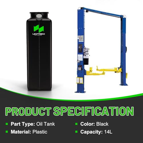 LEAPTREND Hydraulic Oil Reservoir Tank (14L Black) Compatible with Rotary/Forward/Direct/Hanmecson Lift, for Hydraulic Power Units 2-Post & Pad Lifts, Replacement for P1427KIT