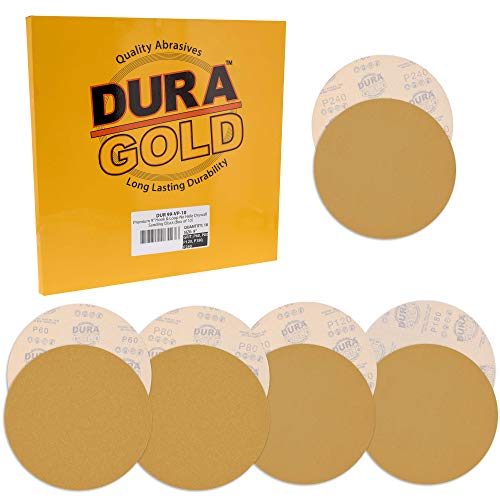Dura-Gold 9" Drywall Sanding Discs, Grits 60, 80, 120, 180, 240 Hook & Loop - size: Variety Grit