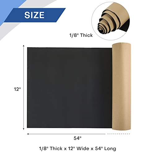 MYFULLY Sponge Neoprene Roll with Adhesive (1/8" T x 12" W x 54" L) - size: 1/8" Thick x12" Wide x 54" Long