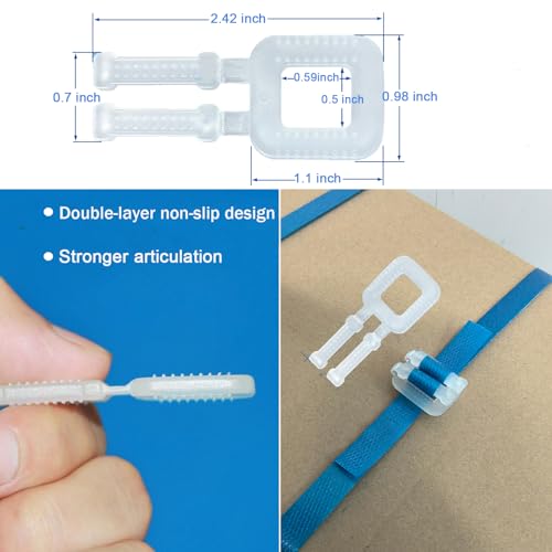 Plastic Packaging Banding Strapping Kit, 1/2" x 500' Polypropylene Straps & 100 Buckles, Blue - color: Blue