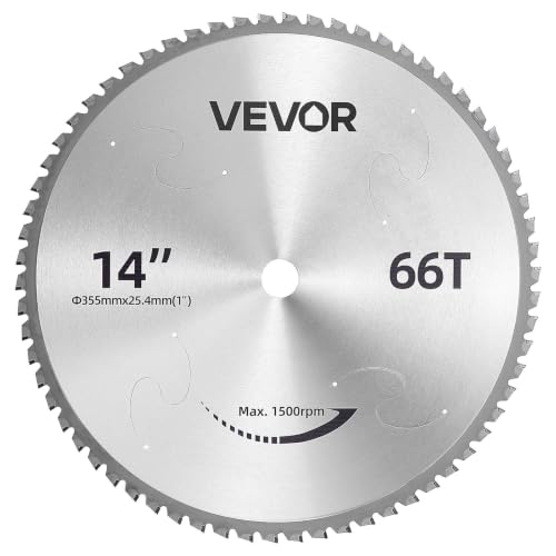 VEVOR Chop Saw Blade 14-in 66 Teeth Cermet-Tipped Metal Cold Cutting Blade - size: 14 in