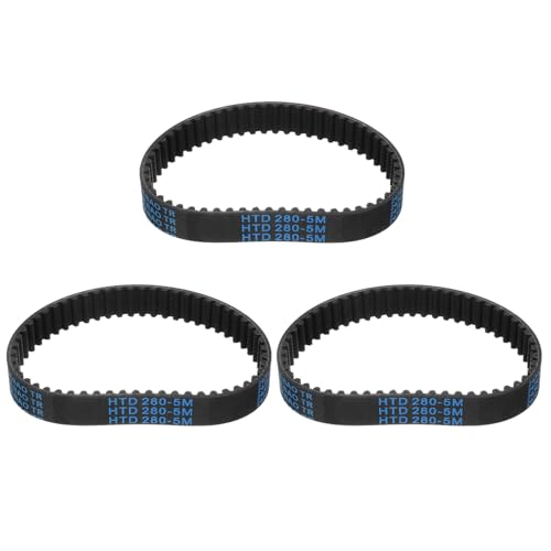 uxcell 3pcs HTD-5M Rubber Timing Belt 56 Teeth, 280mm Pitch Length x 15mm Width x 3.6mm Height, Closed Loop Pulley Timing Belt - size: 280mm
