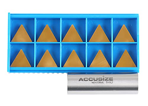 Accusize Industrial Tools Tpg321 Carbide Inserts Tin Coated 10 Pcs, 2127-1026x10 - size: TPG321