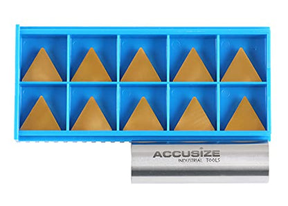 Accusize Industrial Tools Tpg321 Carbide Inserts Tin Coated 10 Pcs, 2127-1026x10 - size: TPG321