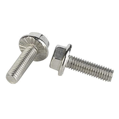 M8 x 60mm Flanged Hex Head Bolts Flange Hexagon Screws, Stainless Steel 304, DIN 6921, 10 PCS - size: M8-1.25 x 60mm