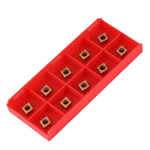 10PCS Carbide Inserts, CNC CCMT060204 HM YBC251 Carbide Lathe Tools, Blade Cutter Lathe Turning Tool with Storage Case for Semi Finishing Steel