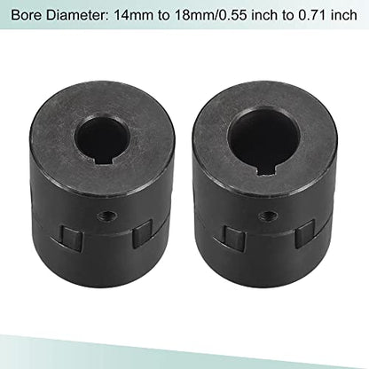 MECCANIXITY Flexible Coupling Shaft 14mm to 18mm 54mm x 44.5mm Motor Coupler Joint