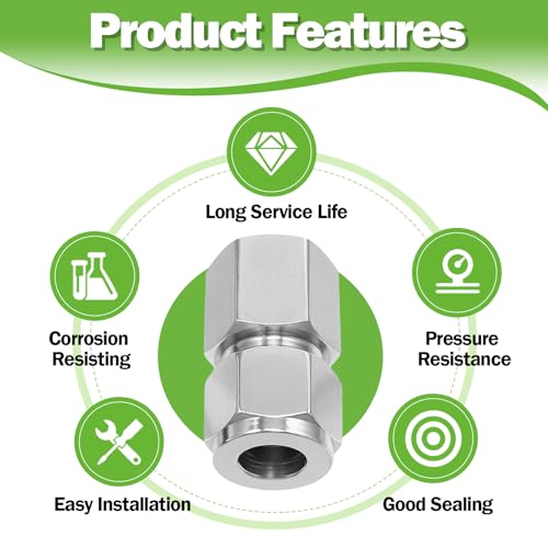 Stainless Steel Compression Adapter 1/2" OD x 1/2" NPT Female 2pc - size: 1/2" OD x 1/2"Fnpt