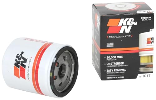 K&N Oil Filter: 20,000 Mile Engine Protection with Wrench Off Nut, HP-1017 - style: Wrench-Off