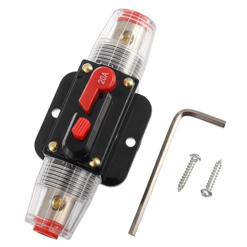 BOJACK 20A Audio Inline Circuit Breaker Reset Fuse Holder 12-24V DC - size: 20A