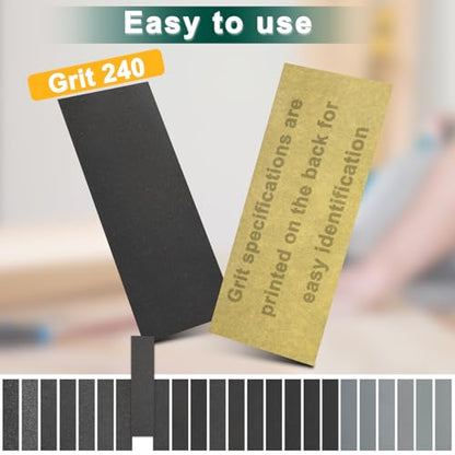 20PCS Sand Paper 240 Grit Sandpaper Sheets, 9 x 3.6 Inch Wet Dry Sandpaper Sheets, Sand Paper for Metal, Wood Furniture, Automotive and Crafts - color: I-240 Grit 20pcs