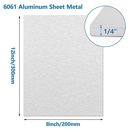 1/4Inch Thick Aluminum Sheet Plate, 8" x 12" Heavy Duty Aluminum Plates - size: 8x12", style: 1/4"
