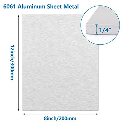 1/4Inch Thick Aluminum Sheet Plate, 8" x 12" Heavy Duty Aluminum Plates - size: 8x12", style: 1/4"