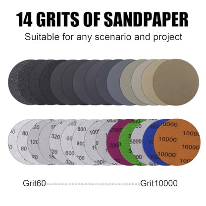 MAXMAN 3" Sanding Discs, 80 Grit Hook & Loop Sandpaper, Silicon Carbide - style: 80 Grit
