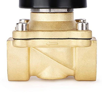 U.S. Solid 3/4 in Brass Electric Solenoid Valve, DC 12 V, Normally Closed, FKM Seal, 7.6 Cv, Semi-Direct, for Air Gas Fuel and Oil, Pack of 20 - size: 3/4 inch(20-pack)