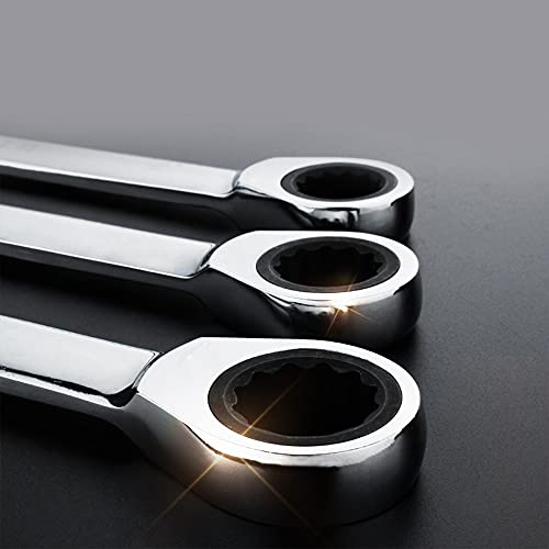 FLZOSPER 5.5mm Metric Ratchet Wrench,Box End Head 72-Tooth Ratcheting Combination Wrench Spanner - size: 5.5mm