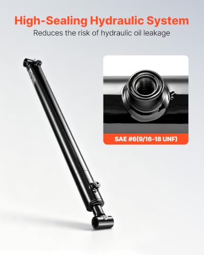 VEVOR Double Acting Hydraulic Cylinder, 2" Bore x 24" Stroke, Max 3500PSI Hydraulic Cylinder, Heavy-Duty Welded Cross Tube Cylinders with 1" Pin Hole & SAE #6 Port for Agricultural Machinery, Tractors - size: 2x24