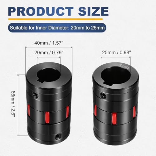 MECCANIXITY XL1 Type Flexible Elastic Shaft Coupling 20mm to 25mm Bore - size: 20mm to 25mm Bore 40 Diameter